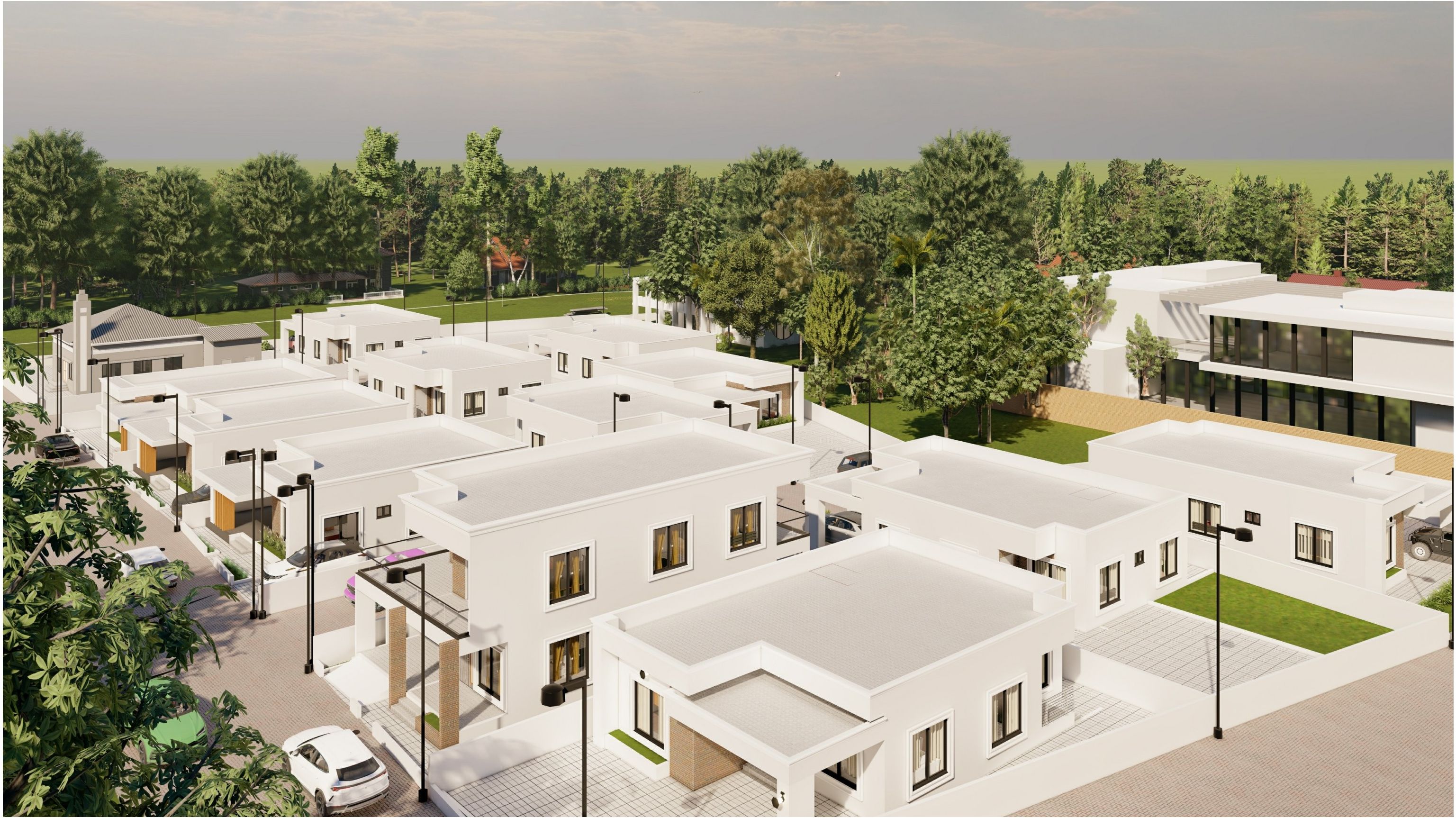 Aerial rendering of Sanyang Estate