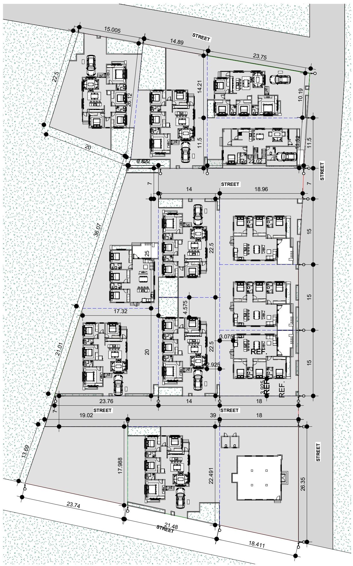 Sanyang Estate technical site plan, drawn at 1:500